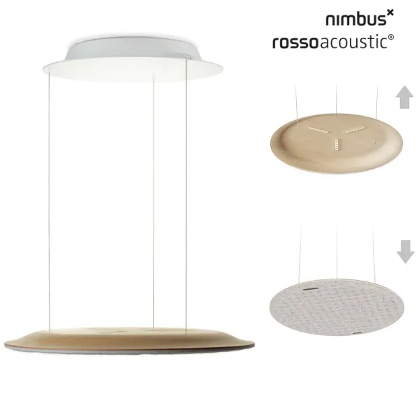Pendant light, Nimbus Lighting Pad Lounge Vario, acoustic pad, black ink