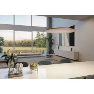 Pendant light, Nimbus Lighting Pad Lounge Vario, acoustic pad, white/mahogany