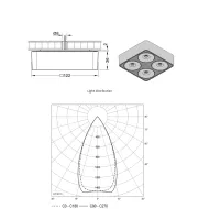 Downlight Q Four Connect ON 80° with screw fixing, 15W 24V matt white, multi-white