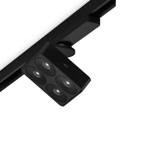 Ceiling light, Q Four Connect TT 80° for Eutrac track system 17, 5W 230V, matt black, multi-white