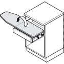 Ironing board, installation in drawer