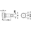 Adjusting screw, Round, with M8 sleeve