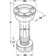 Plinth adjusting foot, plastic, black