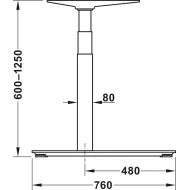 Project table base, Häfele Officys TE601, electrically adjustable, lift 650mm
