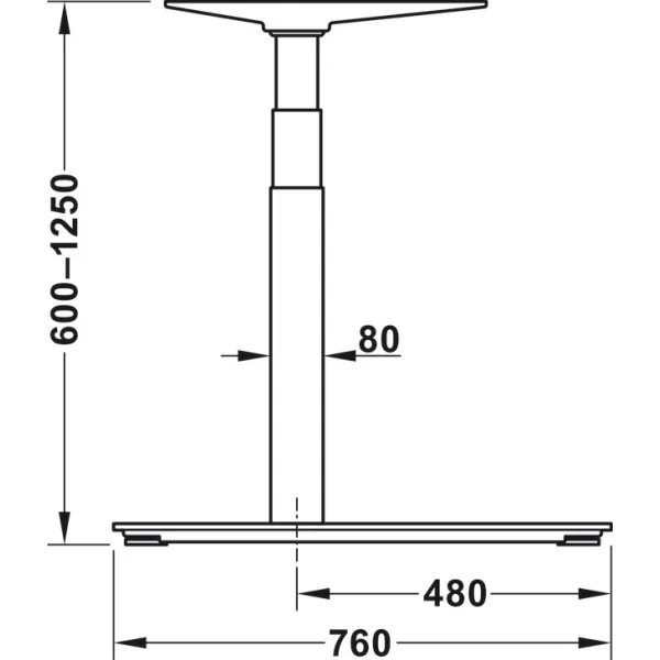 Project table base, Häfele Officys TE601, electrically adjustable, lift 650mm