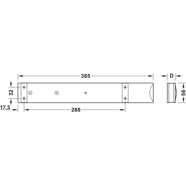 Spacer bar, For Häfele Dresscode pull out frame and pull out trouser rack