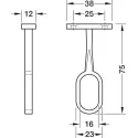 Laikiklis ovaliam 30x15mm, vamzdis distancinis tarpinis, žalvaris