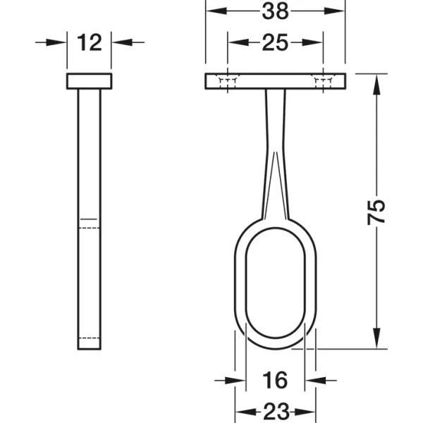 Laikiklis ovaliam 30x15mm, vamzdis distancinis tarpinis, žalvaris