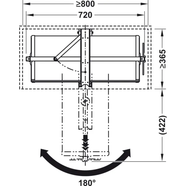 Pull out shoe rack, rotating 180°, for up to 50 pairs of shoes