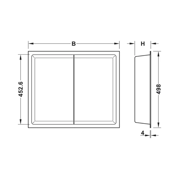 Dėžutė ištraukiamam rėmui DressCode, H104mm, P600mm, pilka
