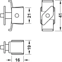 Cabinet connector, For Häfele Dresscode aluminium frame system