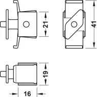 Cabinet connector, For Häfele Dresscode aluminium frame system