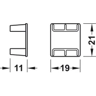 Cabinet connector, For Häfele Dresscode aluminium frame system