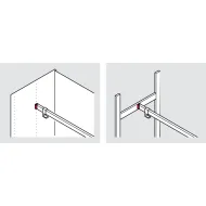 Rail end support, For Häfele Dresscode wardrobe rail, straight-edged