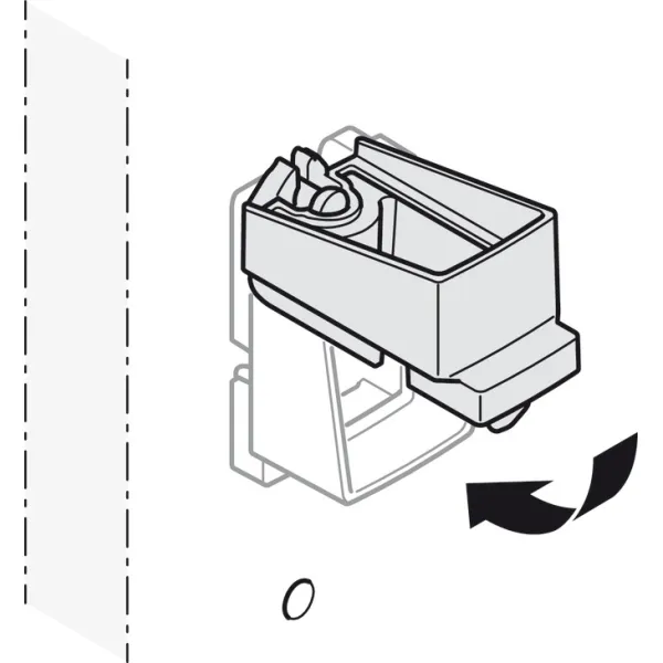 Rail end support, For Häfele Dresscode wardrobe rail, straight-edged