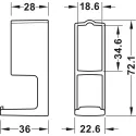 Hook, For Häfele Dresscode wardrobe rail, straight-edged