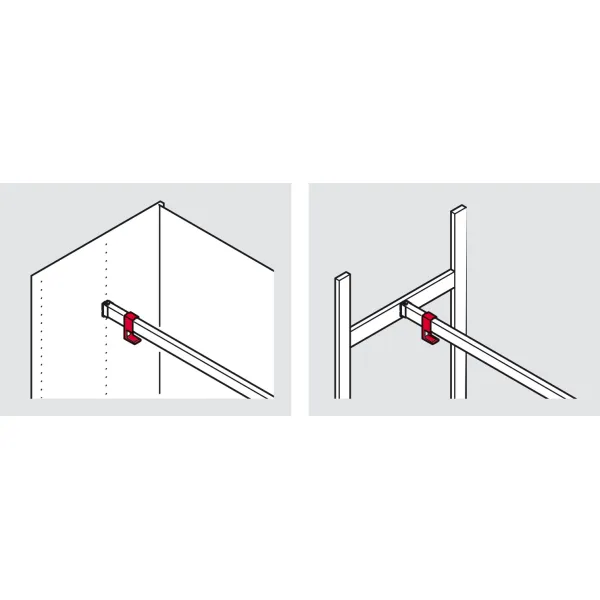 Hook, For Häfele Dresscode wardrobe rail, straight-edged