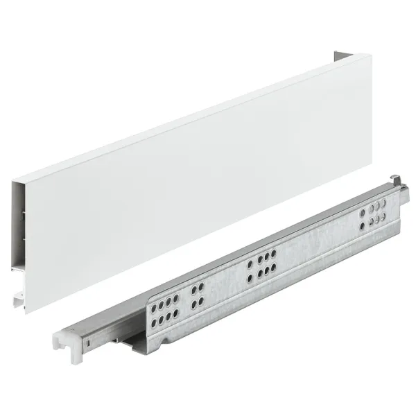 Stalčių šonai Matrix Box Slim A Synchro, H89mm, L450mm, 30kg, švelnaus uždarymo, balta