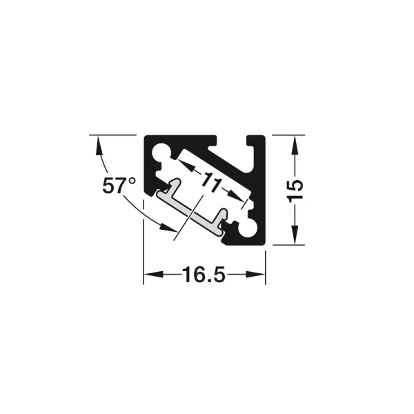 Lighting profile 5106 for LED strip lights, aluminium, L2500mm, silver