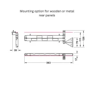 Cable managment arm Wing, for drawer rear panels and movable furniture parts, black