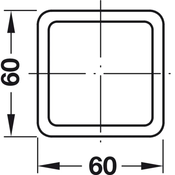 Frame, For switches and sockets 60x60mm, flush mounted