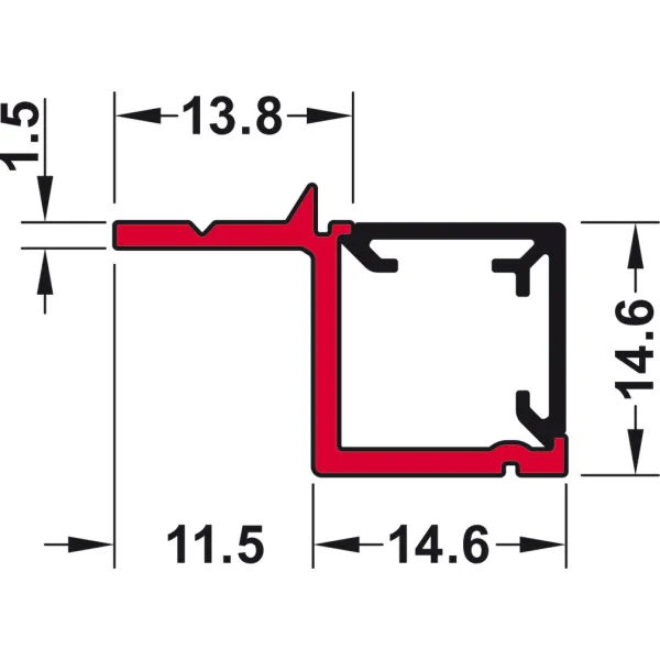 Basic plinth profile, Häfele Loox5, profile 5111