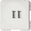 Modulis - USB kroviklis, dvigubas, 5V/2,1A, balta