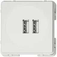 Modulis - USB kroviklis, dvigubas, 5V/2,1A, balta