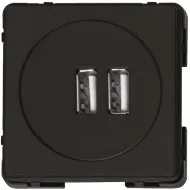 Modulis - USB kroviklis, dvigubas, 5V/2,1A, juoda