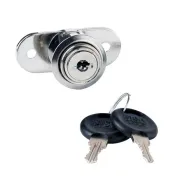 Push button lock 1003, for sliding doors, Ø19x23mm, key to differ, nickel plated