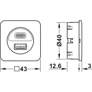 Krovimo stotelė USB Loox5 24V 16W juoda