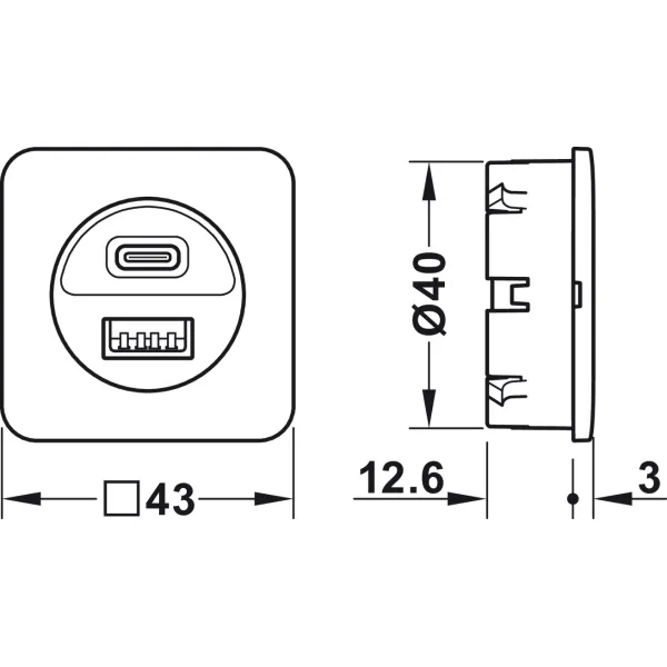 Krovimo stotelė USB Loox5 24V 16W balta