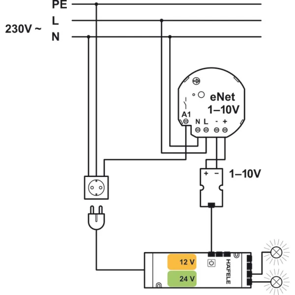 Dimmer interface 1–10V, Häfele Loox, modular design