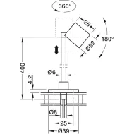 Surface mounted light, Häfele Loox5 LED 3095 24V aluminium