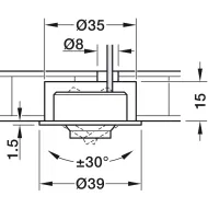 Recess mounted light, Häfele Loox5 LED 3097 24V aluminium