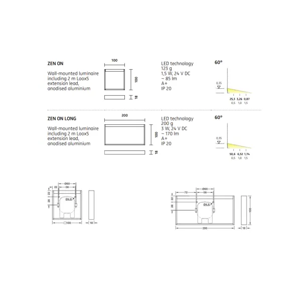 Šviestuvas LED ZEN ON 1,5W 24V 3000K