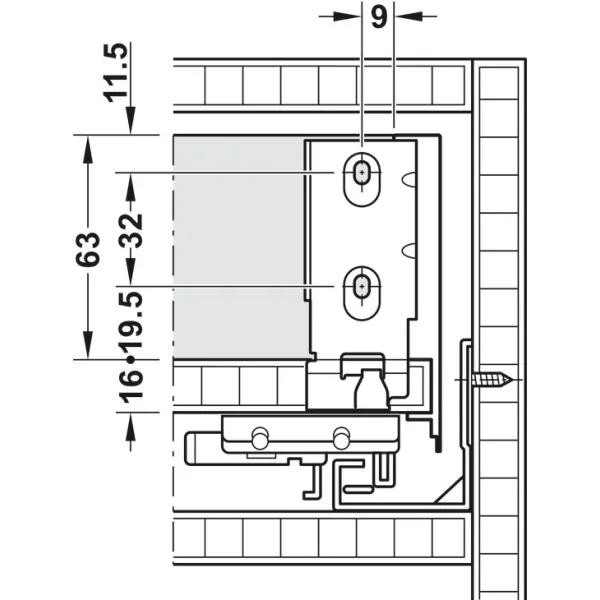 Stalčių šonai Matrix Box Slim A Synchro, H89mm, L500mm, 30kg, švelnaus uždarymo, pilka