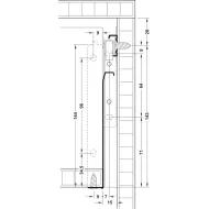 Drawer side runner system, single-walled, Häfele Matrix Box Single A25, single extension, height 150mm