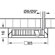 Housing for undermounted light, for Häfele Loox and Häfele Loox5 LED drill hole Ø58mm