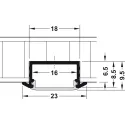 Profilis įfrezuojamas 1190, 10mm, LED juostai, L2500mm, aliuminis, Loox