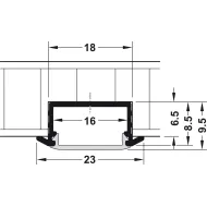 Profile for recess mounting 1190, for LED strip lights 10mm, L2500mm, Loox