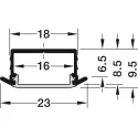 Profilis įfrezuojamas 1190, 10mm, LED juostai, L2500mm, aliuminis, Loox