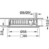 Dangtelis LED2025/2026 apvalus balta