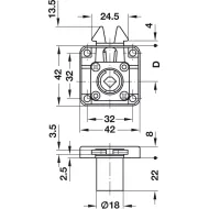 Roller shutter rim lock, Symo, backset 24.5mm