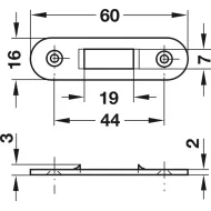 Roller shutter rim lock, Symo, backset 24.5mm