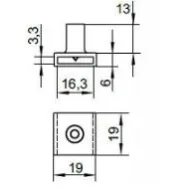 Adjustable peg 13mm, with premounted screw, zinc plated