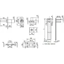 Central lock 1018 L500mm 3x13mm, 40mm tail, nickel plated