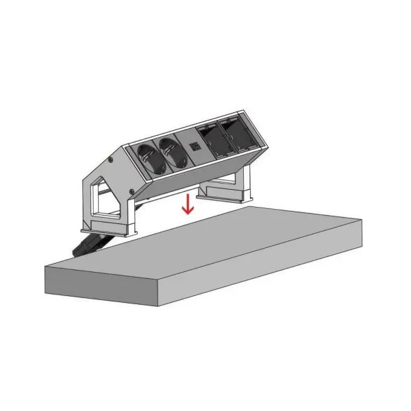 Adhesive base for DESK2 power distributing unit, RAL9005 black