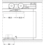Sliding door fitting, Slido D-Line11 50C, set without running track