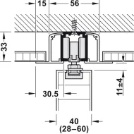 Sliding door fitting, Slido D-Line11 50C, set without running track